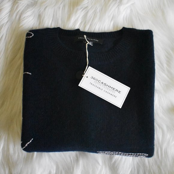 Skull Cashmere | Parket Cable Stitch Crew Sweater - Picture 12 of 12